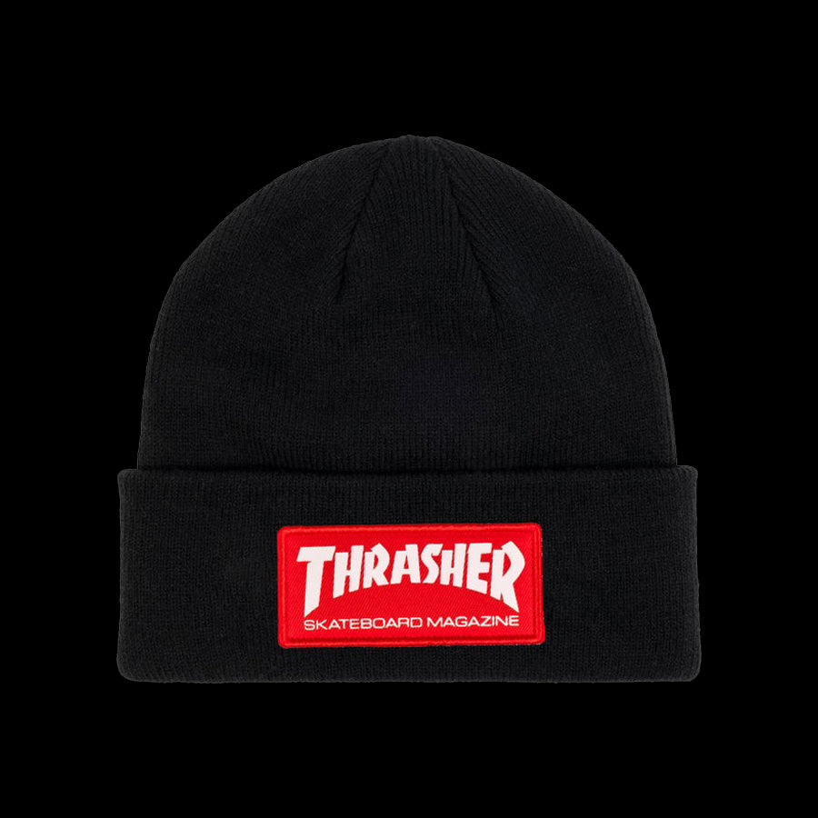 Thrasher Magazine Skate Mag Patch Beanie Black/Red – Midnite Theories