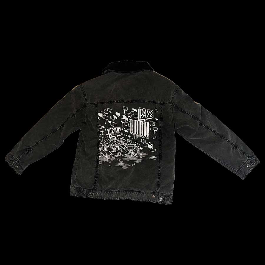 Avenue SF "Crime Pays" Denim Jacket