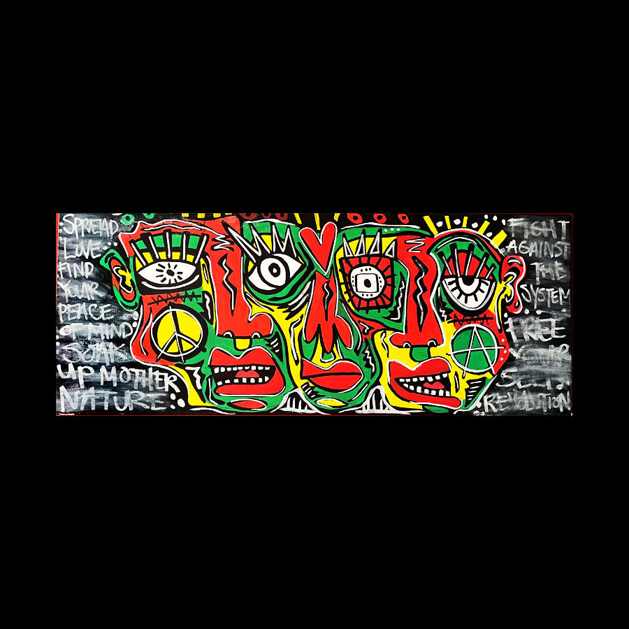 Kayl Johnson "Peace Love Anarchy" Painting
