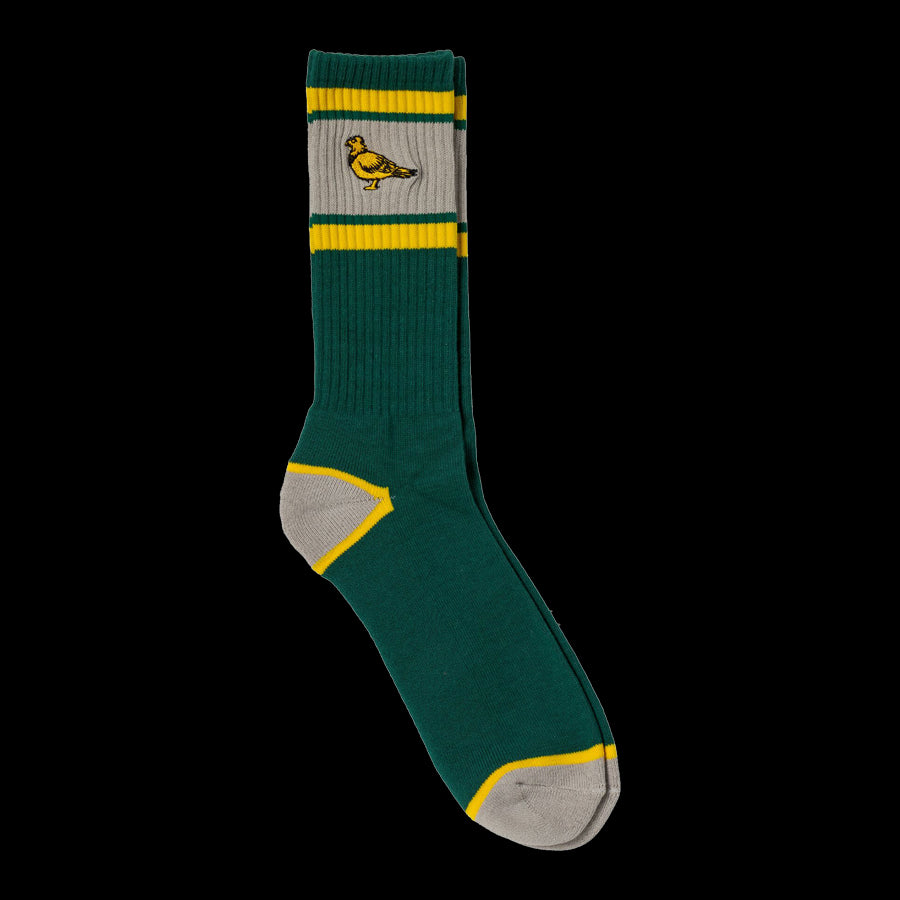 Anti Hero Skateboards Socks Lil Pigeon Embroidered Green/Yellow/Grey