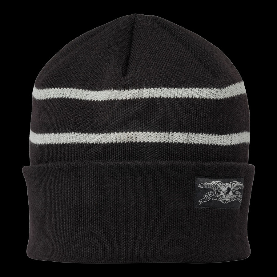 Anti Hero Skateboards Beanie Stock Eagle Label Stripe Cuff Black/Grey
