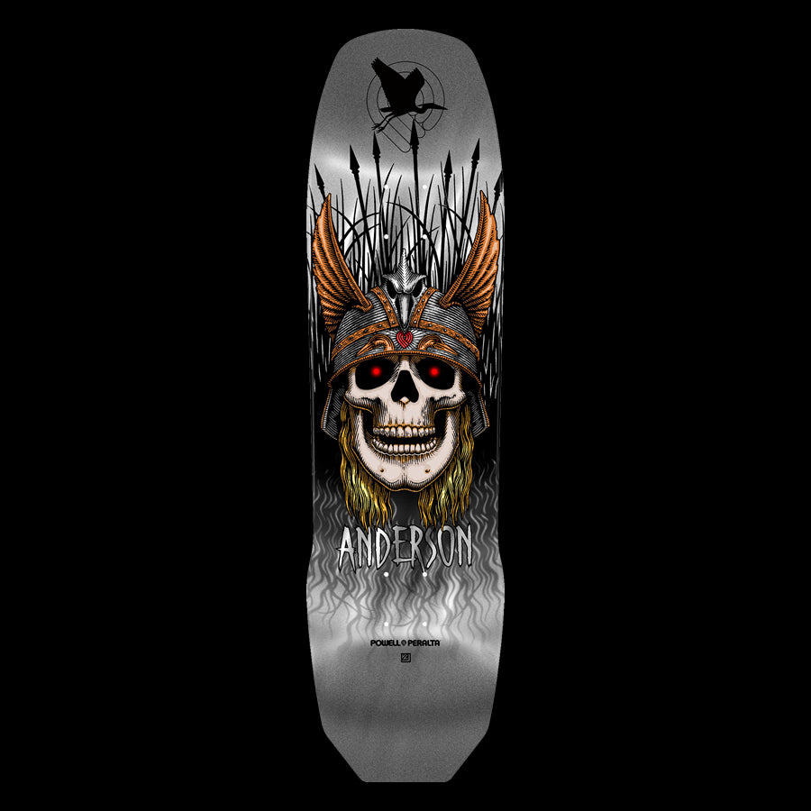 Powell Peralta Andy Anderson "Heron" Skateboard Deck Silver Foil - 8.45 x 31.8