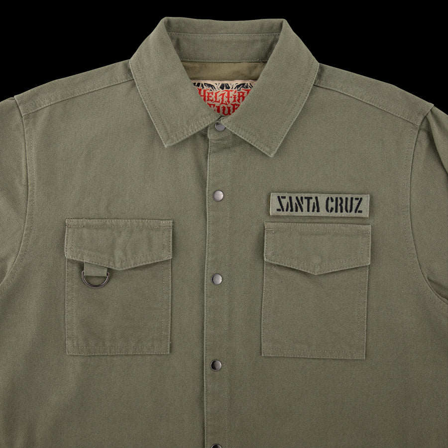Santa Cruz Stranger Things Crawl Utility Jacket Mens - Army Green