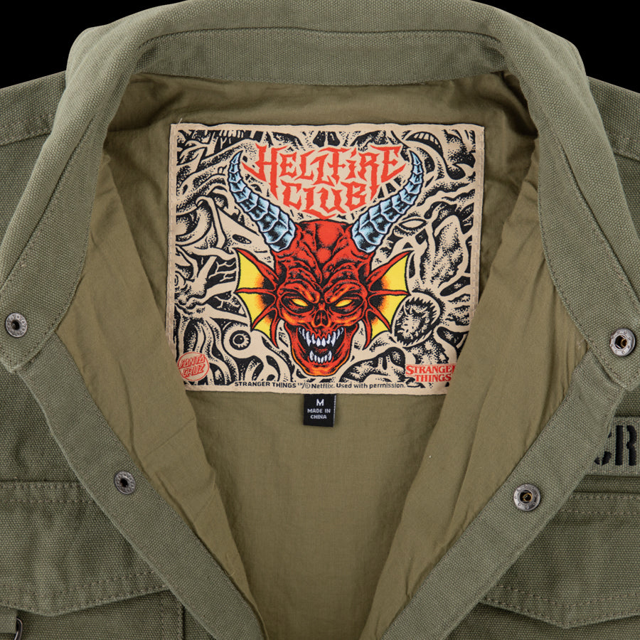 Santa Cruz Stranger Things Crawl Utility Jacket Mens - Army Green