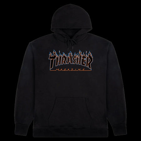 Thrasher Flame Blue/Orange Hooded Sweatshirt - Black