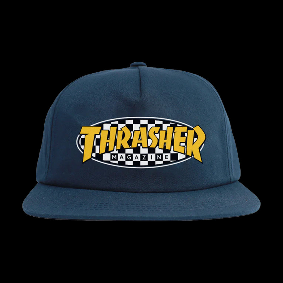 Thrasher Checkered Oval Adjustable Snapback Navy