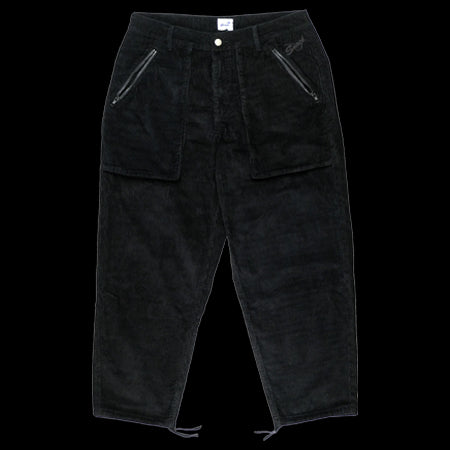 Snack Mic Check Corduroy Pants - Black