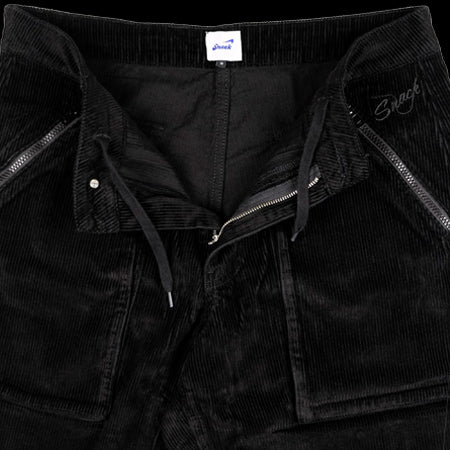 Snack Mic Check Corduroy Pants - Black
