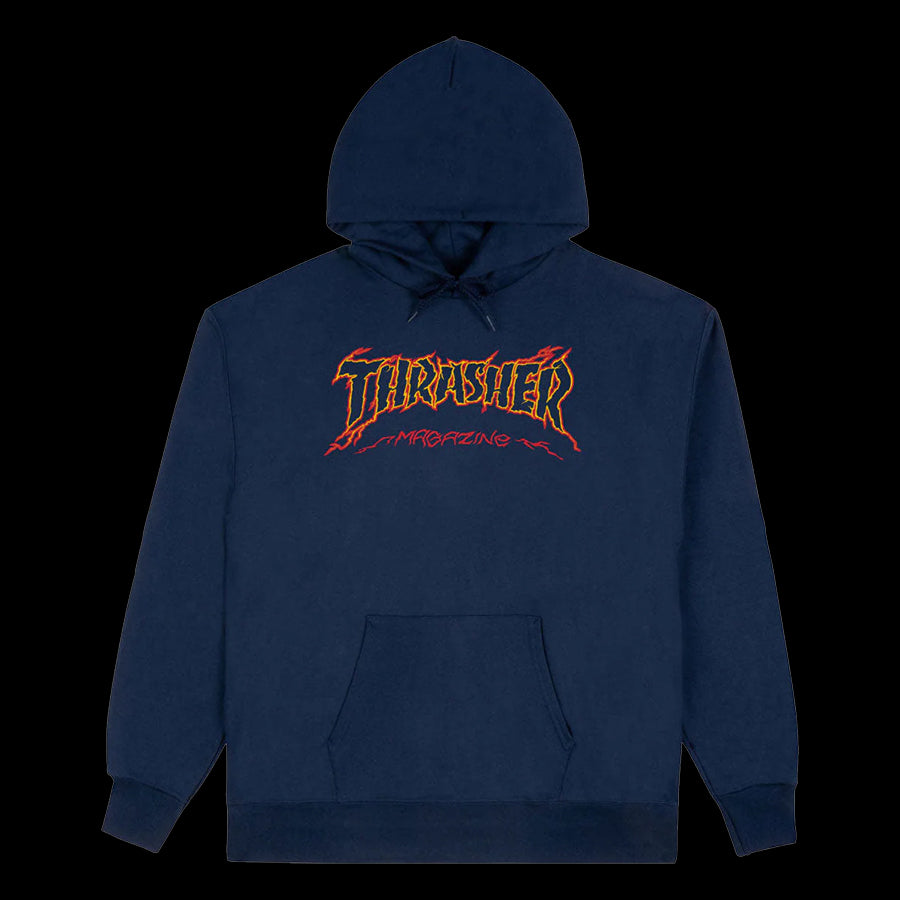 Thrasher "Cracked" By Exteenager Hoodie Navy