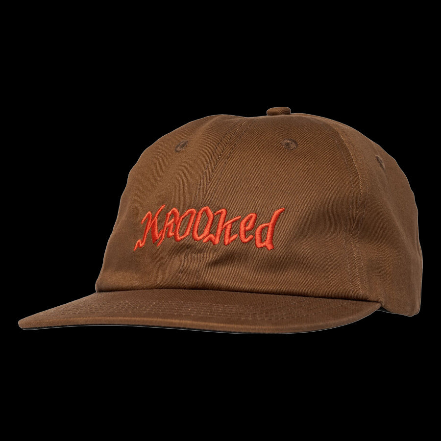 Krooked Double Ok Script Strapback Hat - Brown