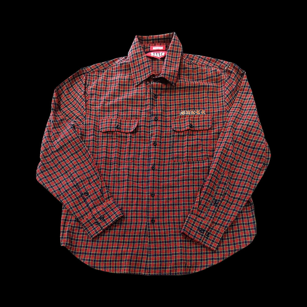 Baker "Flames" Plaid Flannel Button Up
