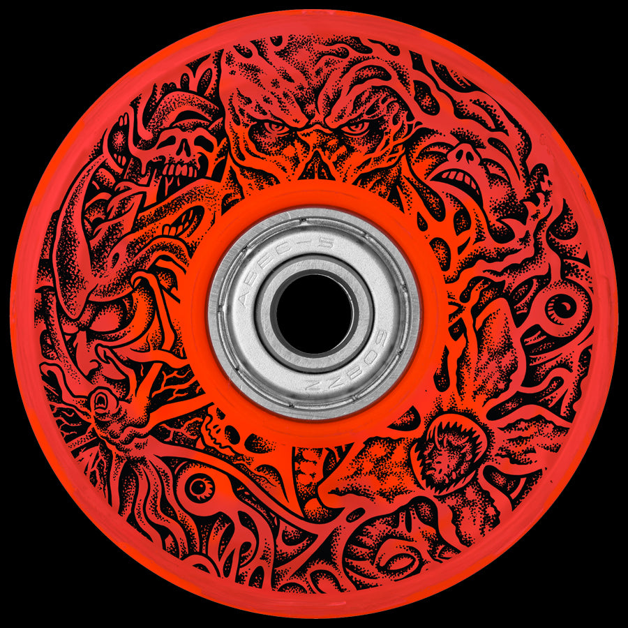 Slime Balls 66mm Stranger Things Hellfire Club Light Ups OG Slime Red 78a Skateboard Wheels