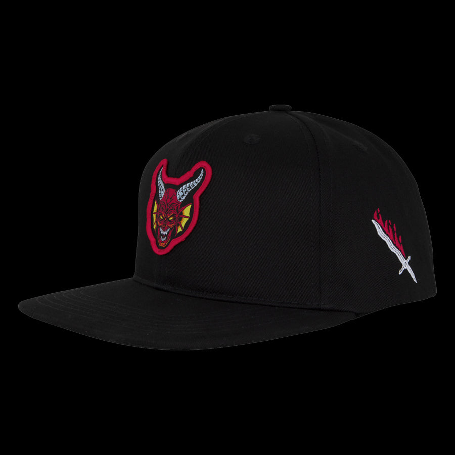 Stranger Things Hellfire Club Snapback Structured Hat Unisex Santa Cruz - Black
