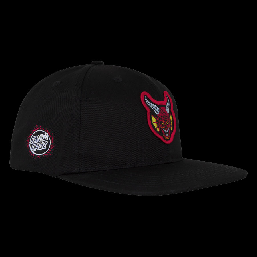 Stranger Things Hellfire Club Snapback Structured Hat Unisex Santa Cruz - Black