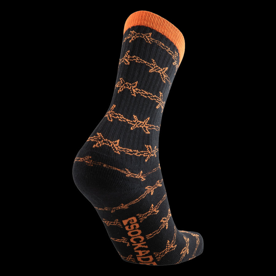 Psockadelic "Keep Out" Socks - Black/Orange