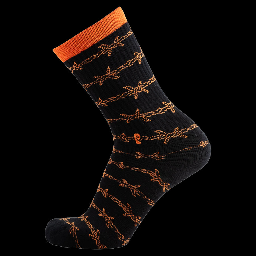Psockadelic "Keep Out" Socks - Black/Orange