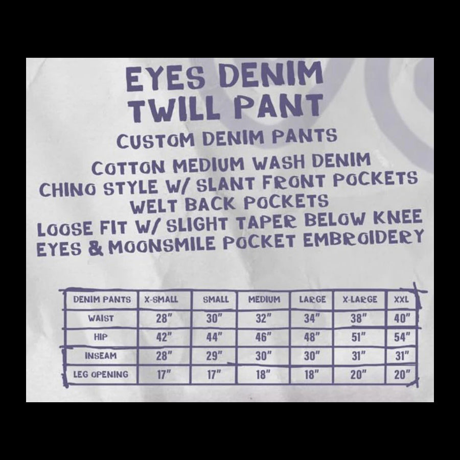 Krooked Skateboards Eyes Denim Stone Wash Twill Pants