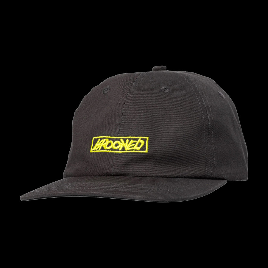 Krooked Moonsmile Script Strapback Hat Charcoal/Yellow
