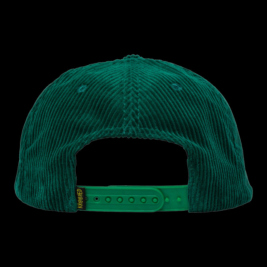 Krooked Reaper Corduroy Snapback Hat Emerald Green