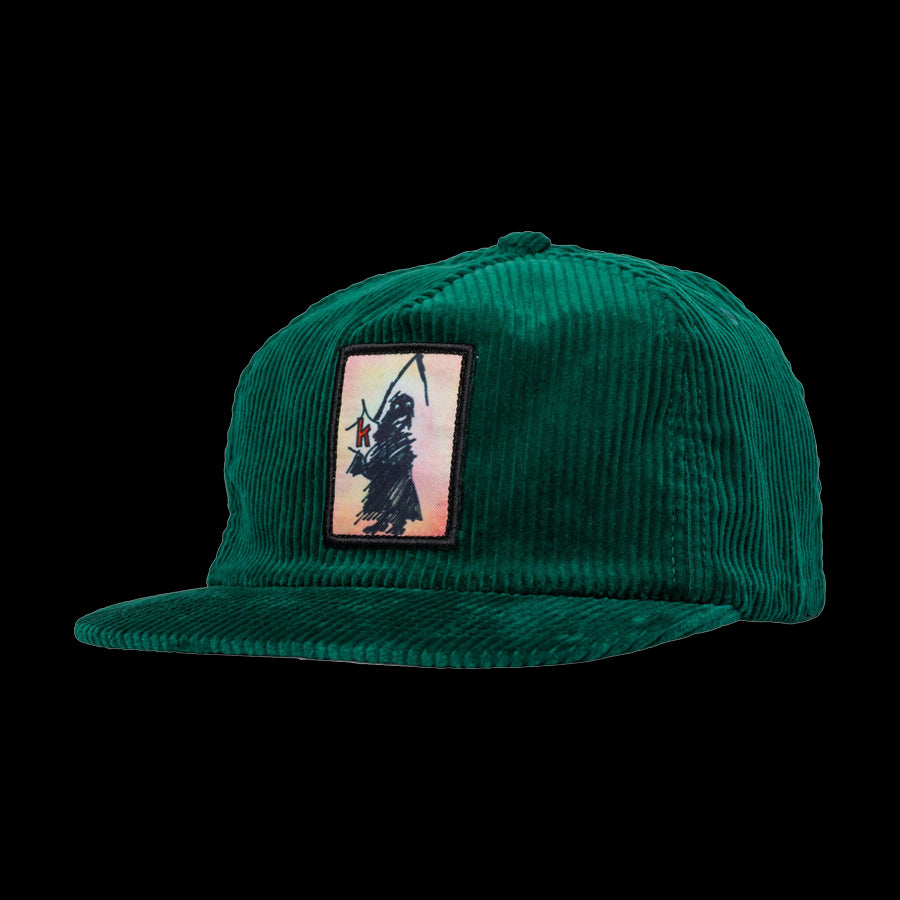 Krooked Reaper Corduroy Snapback Hat Emerald Green