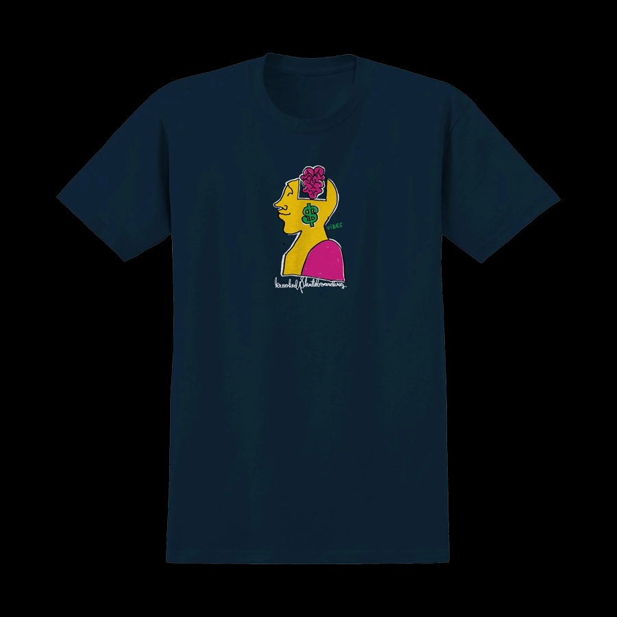 Krooked Smart Money Tee True Navy/Multicolor