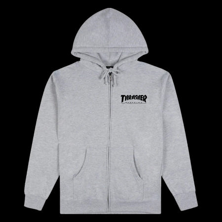 Thrasher Mag Logo Zip Up Hoodie - Grey