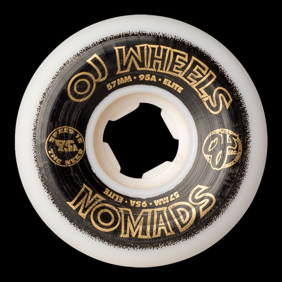 OJ 57mm Elite White Nomads 95a Skateboard Wheels
