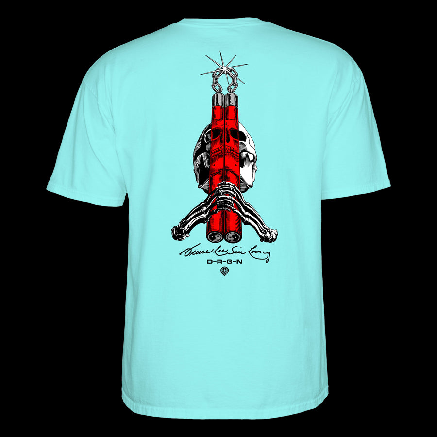 Powell Peralta Skull & Nunchucks Bruce Lee Collab T-shirt - Celadon