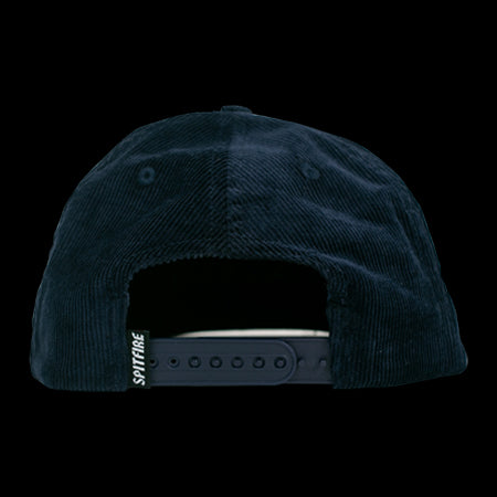 Spitfire Demon Script Corduroy Snapback Hat Navy Unisex