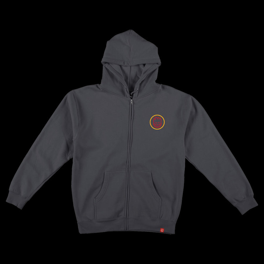 Spitfire Wheels Classic Swirl Zip Up Hoodie - Grey