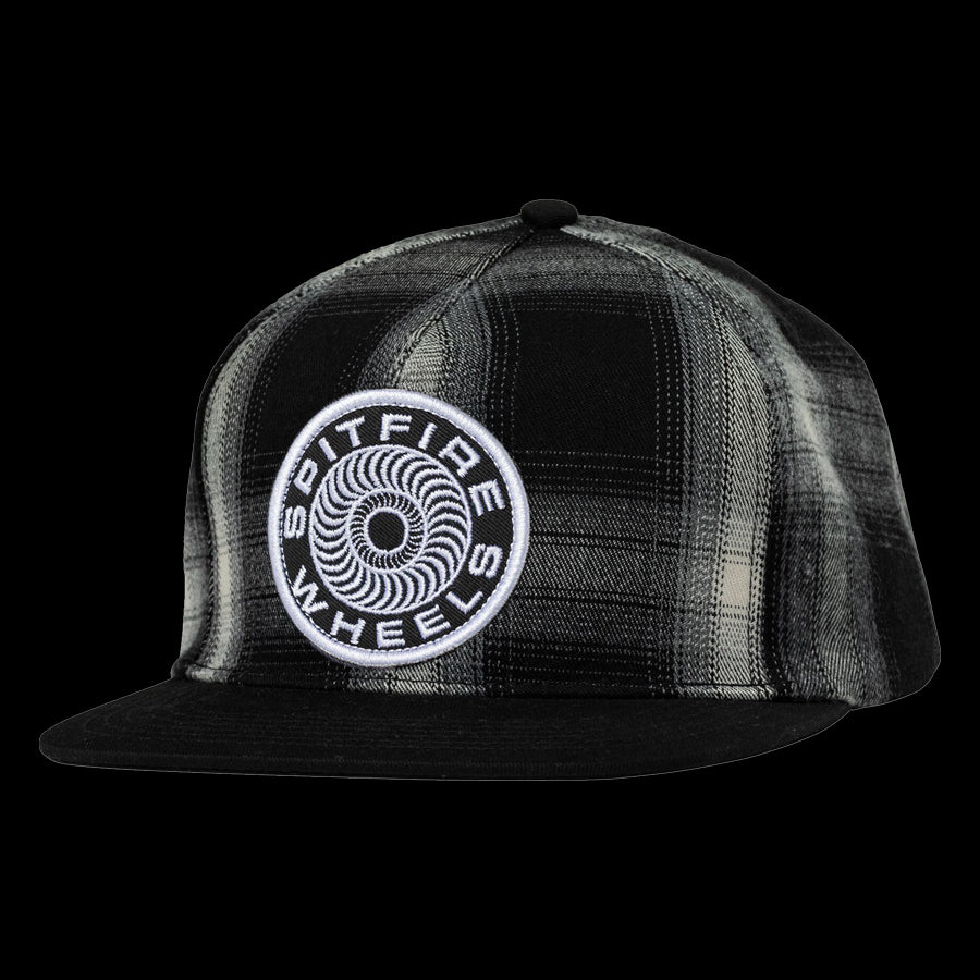 Spitfire Wheels Classic 87 Swirl Patch Snapback Hat - White/Black