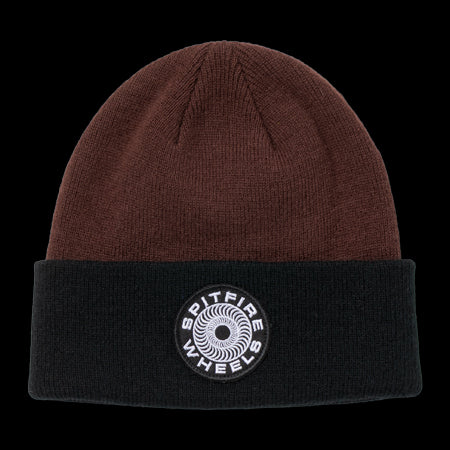Spitfire 87 Classic Swirl Patch Beanie Pitch Black/Dark Red Unisex