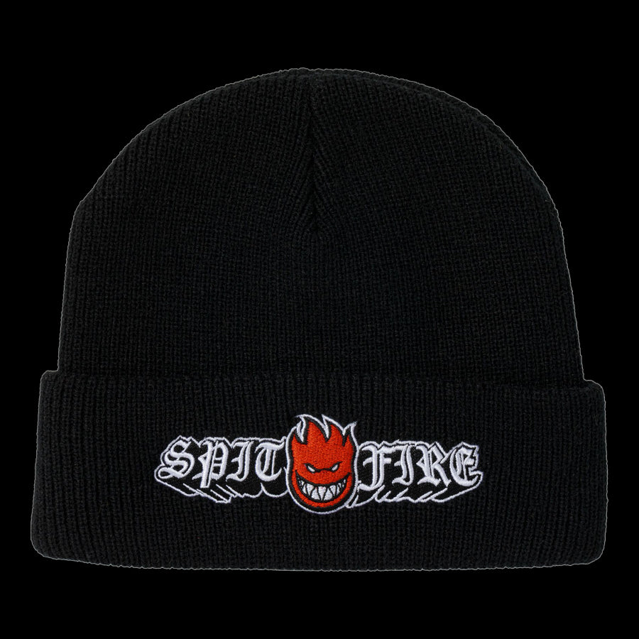 Spitfire Wheels Old E Bighead Drop Cuff Beanie - Black