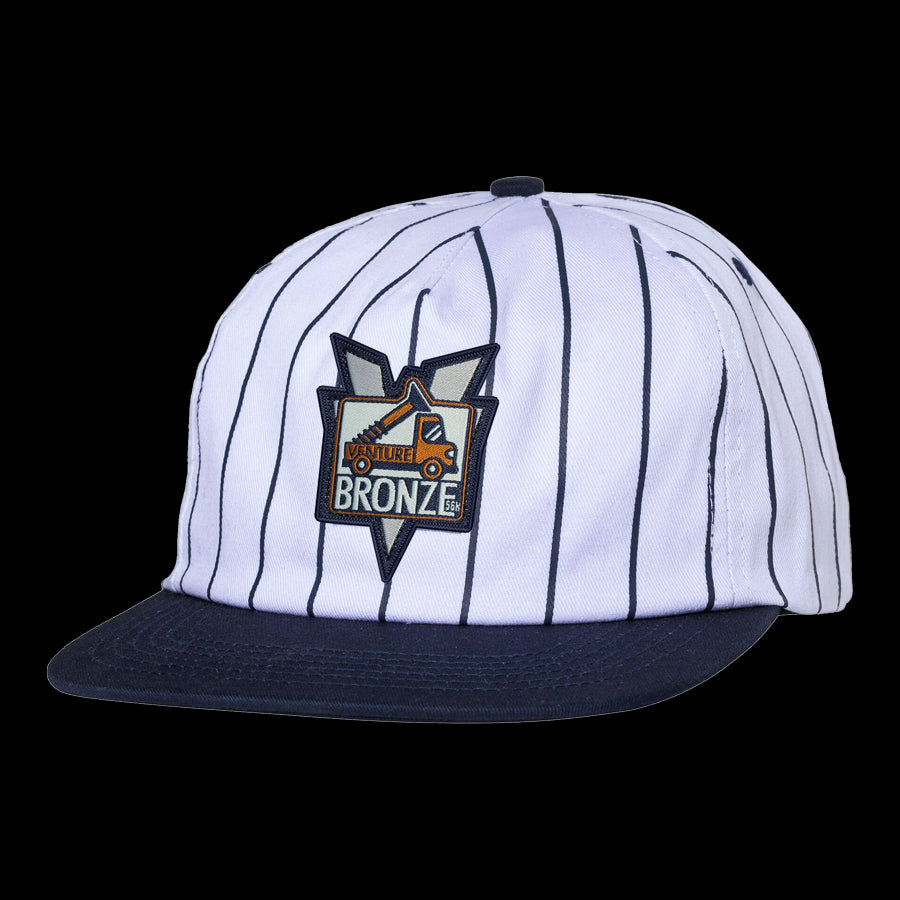 Venture x Bronze Adjustable Snapback Hat Pinstripe
