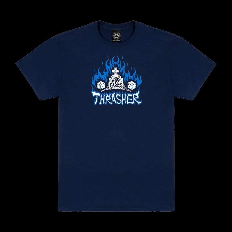 Thrasher "Who Cares" Tee by Neckface - Navy